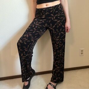 Vintage 90s Coldwater Creek Slinky Straight Leg Patterned Pants Retro 70s Style